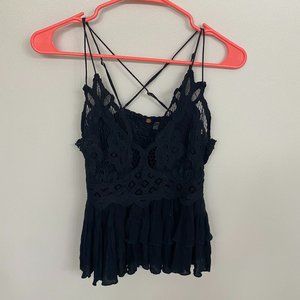 Free People Adella Black Cami Small